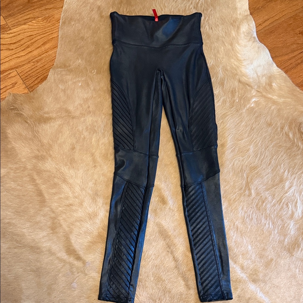 SPANX Black Faux Leather Leggings